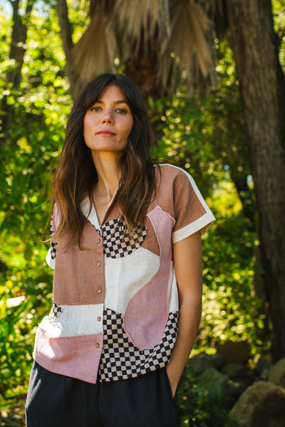 トップス Boro Harmony Kofu Vintage Plaid Shirt 240401_World-of-Crow_Ojai-