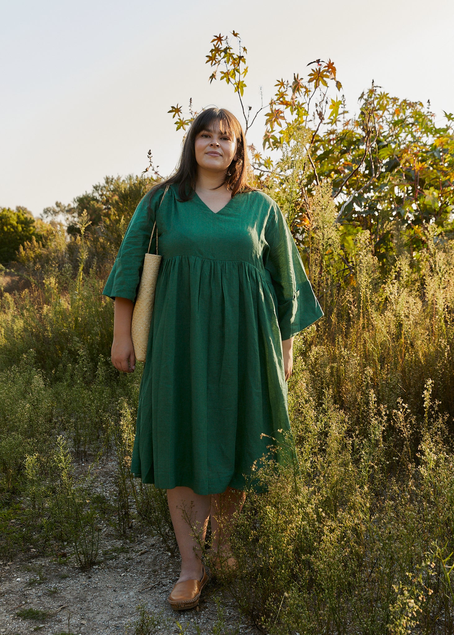 knee length dresses for ladies Green Floral Cutout Midi Dress - All Dresses main image 1