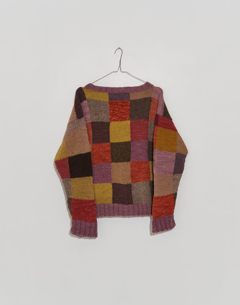Buy Lavender Color Mosaic Patchwork Blocked Sweater for Women