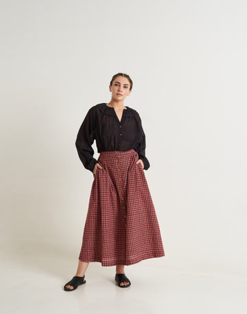Madras checkered midi skirt, women's dress socks that don't fall down, women's dresses fall, women's dresses for a fall wedding, women's dresses for fall wedding guest