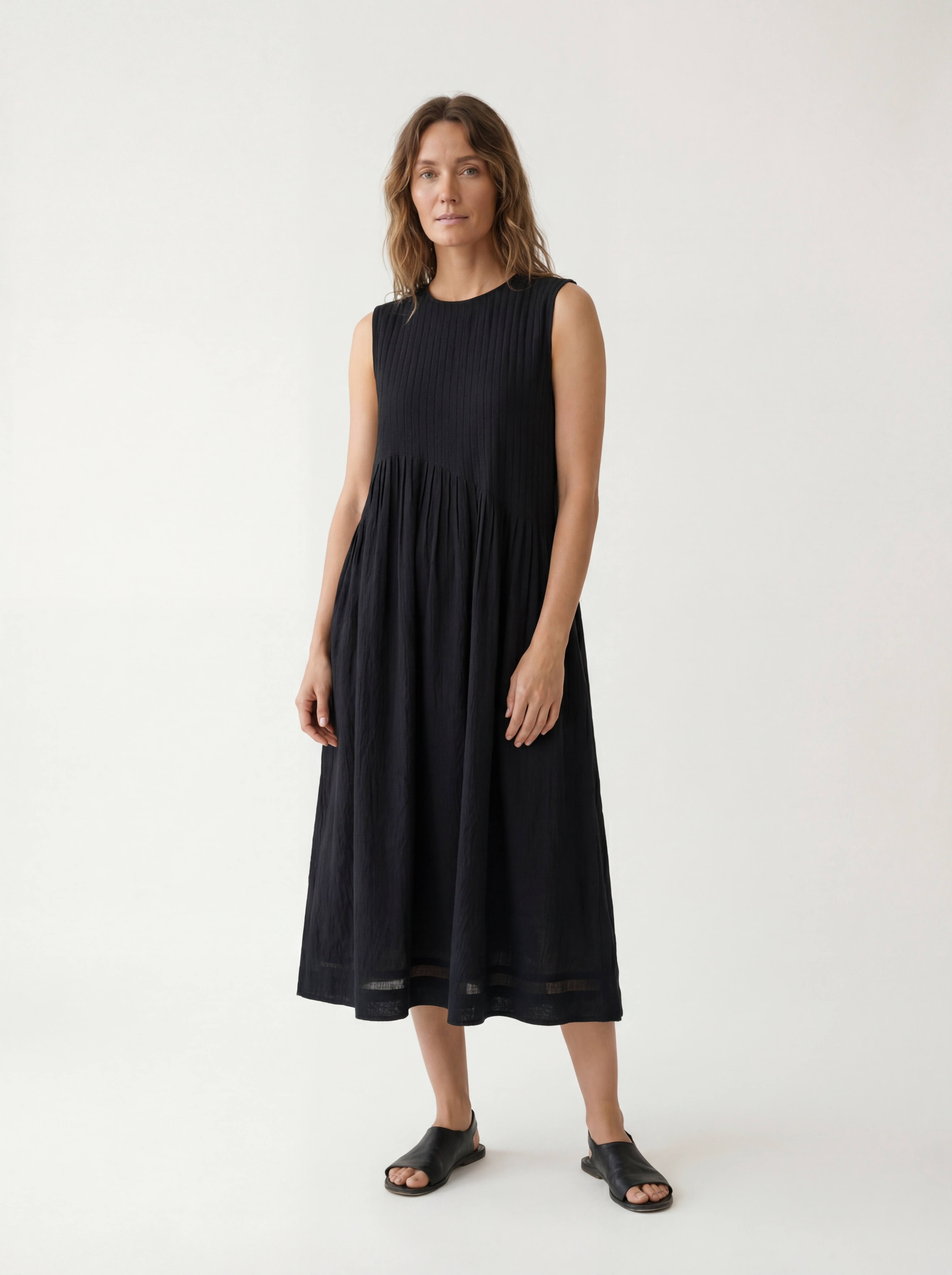 Minimal Dress  Black Cotton  World of Crow