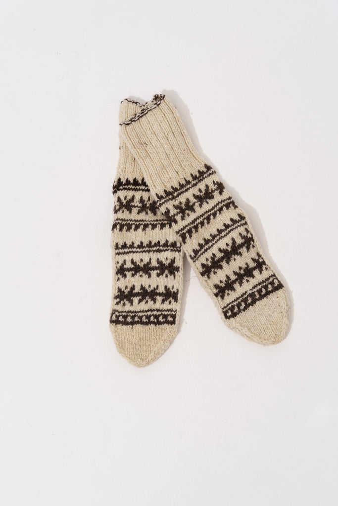 Monochrome Rustic Woollen Socks For Women