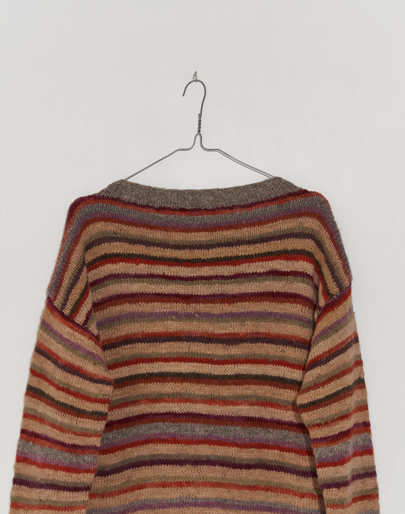 Women Pink Striped Sweater At World of Crow