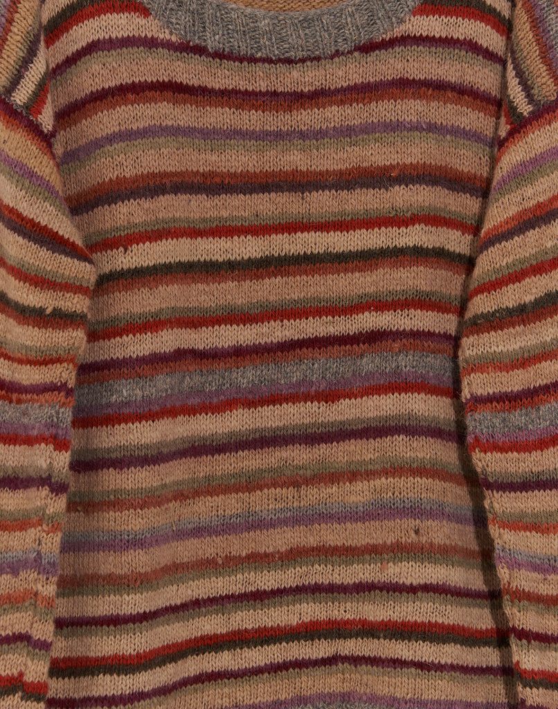 Pink  Striped Knit Sweater for Women Online At World of Crow