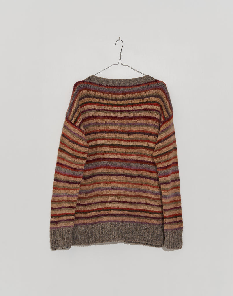 Buy Pink Striped Mosaic Patchword Sweater