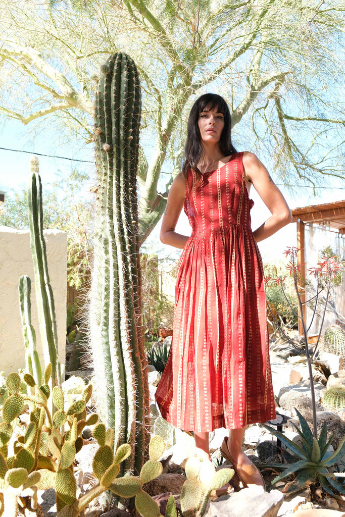 Buy Red Blossom Midi Summer Dress for Women