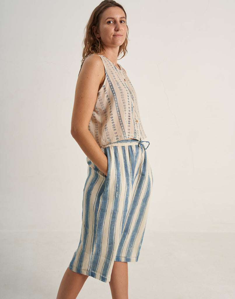 Buy Summer Indigo Bliss Stripe Skirt for Women