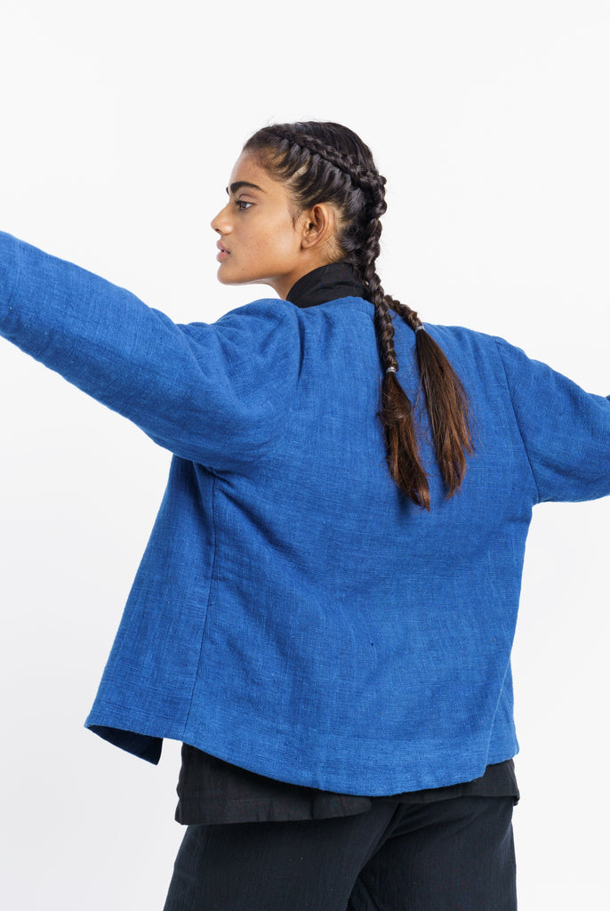 Indigo Casual Jacket, ethical women's fashion, ethically conscious brands, organic cotton chinos, organic cotton clothing Toronto, organic sustainable clothing, the cotton company clothing, all cotton women's clothing, cotton clothing for women, minimal outfits, minimal store