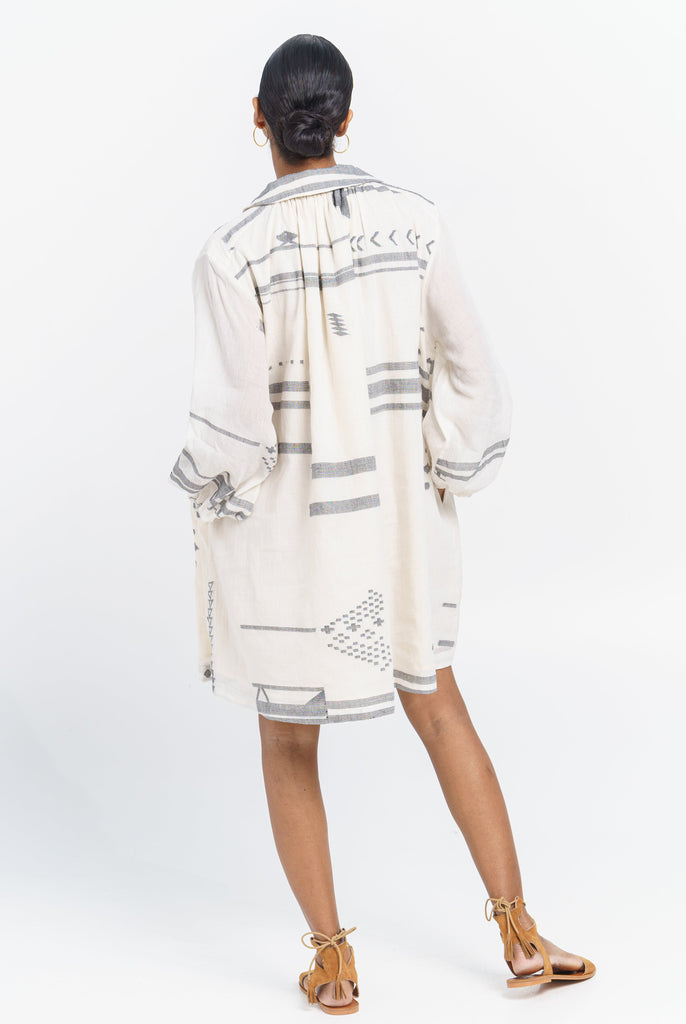Oversized abstract shirt dress, ethical fashion brands, ethical slow fashion brands, organic sustainable clothing, organic women's pants, all cotton clothing brands, cotton clothing U.S., casual living women's clothing catalog, clothing accessories for women