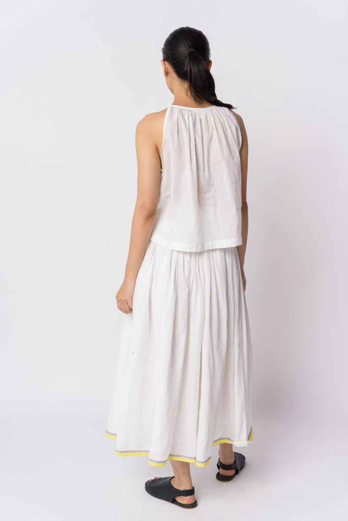 Pearl white pull-on skirt, best sustainable fashion brands, clothing companies that are sustainable, organic cotton women's clothing, 100 organic cotton clothing, cotton cotton clothing, all cotton clothes, all cotton women's clothing, women's cotton clothing online, the minimal clothing, minimal clothes shop