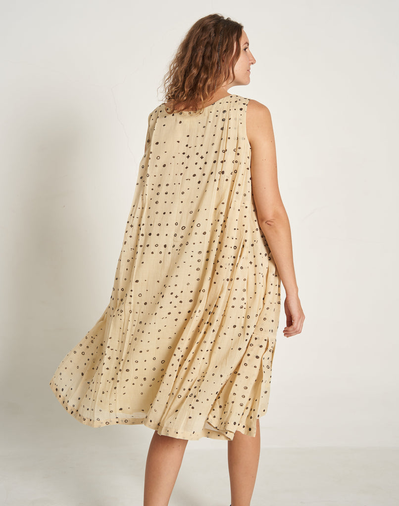 Buy Women Hand Woven Cotton Pleated Cribble Summer Dress At World of Crow